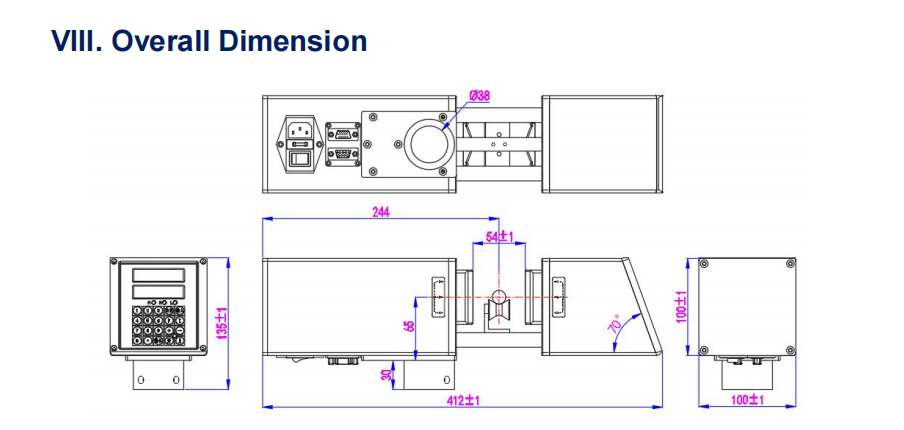 laser diameter gauge drawing