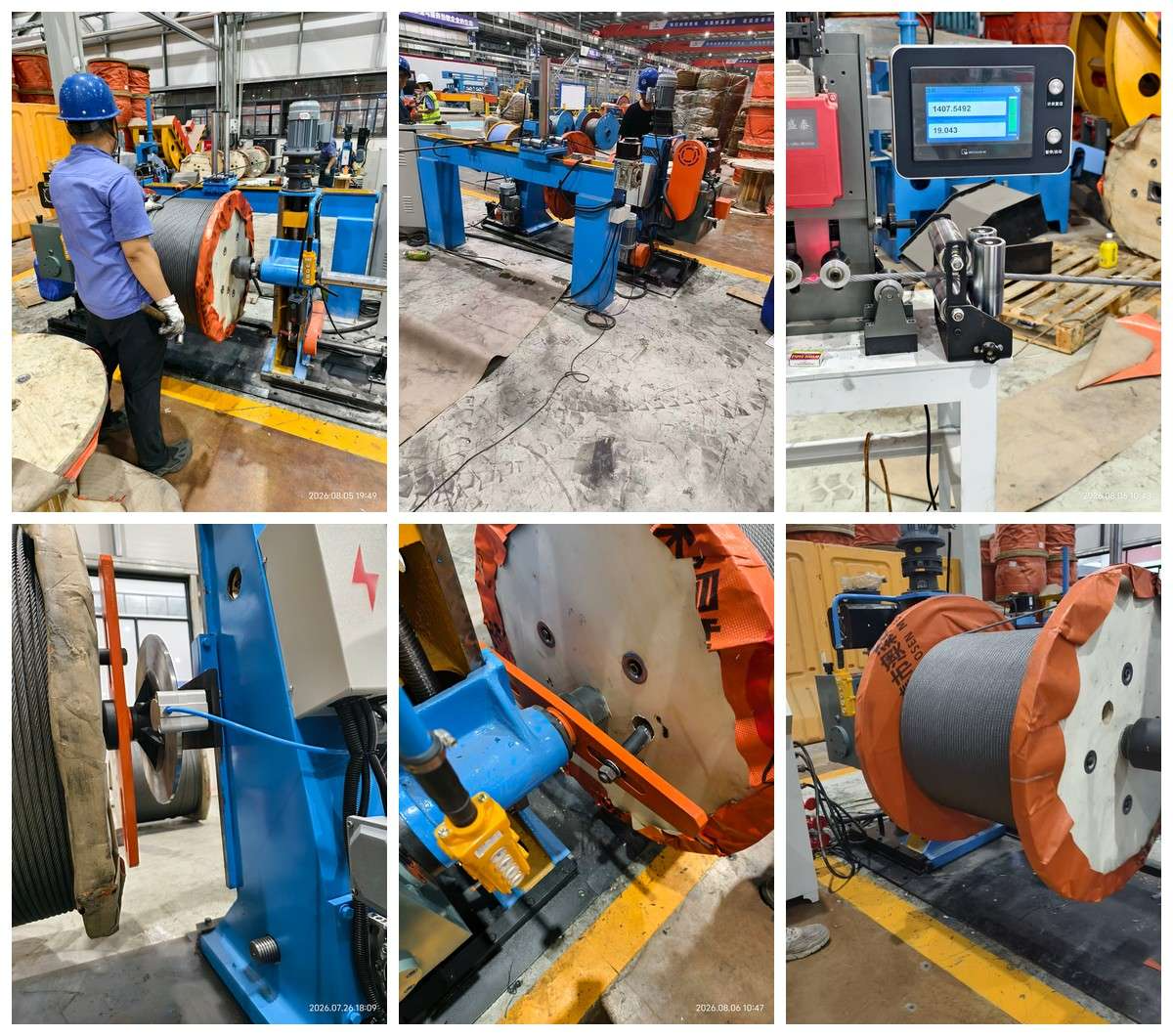 Non-contact laser length measuring device for wire rope production