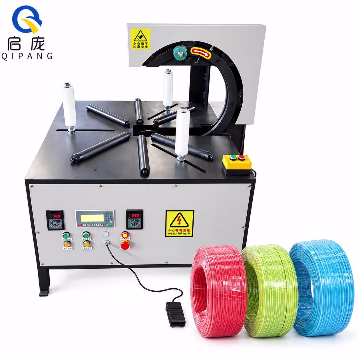 coiling wrapping machine for cable and wire